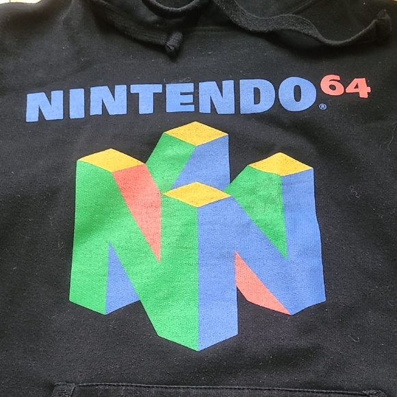 Nintendo Black Hoodie with Logo - Picture 2 of 7